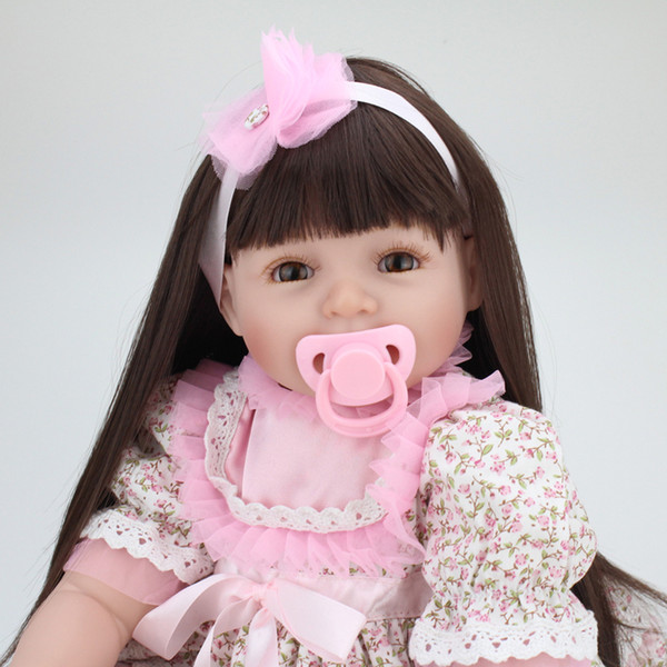 Stylish 22 Inch Real Lifelike Reborn Babies Cloth Body Newborn Princess Girl Dolls Children Birthday Xmas Gift