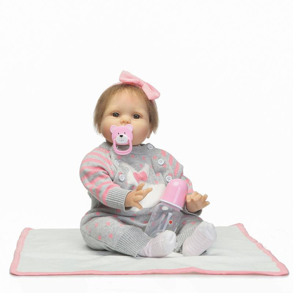 22 inch Lifelike reborn dolls babies silicone cloth body reborn baby alive Toys For Girls bonecas