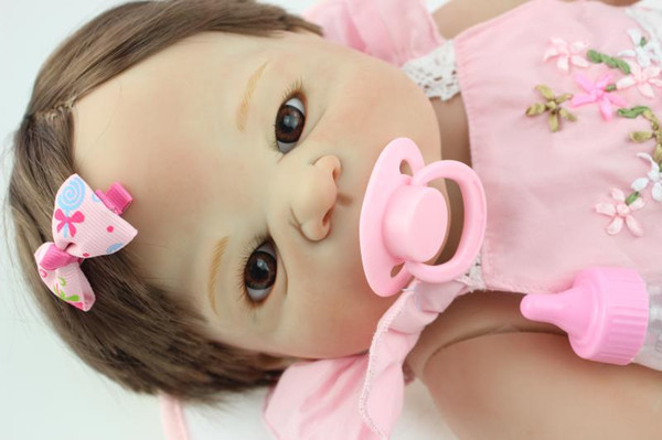 Full Silicone Vinyl 23 inch Reborn Baby Dolls Realistic Kid Play Doll Handmade Baby Toy Lifelike Princess Girl Doll