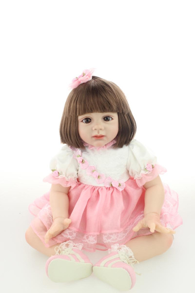 24 Inch Silicone Reborn Baby Doll Sitting Baby Alive Doll Realistic Princess Girl Doll Wearing Sweet Clothes Look Angel