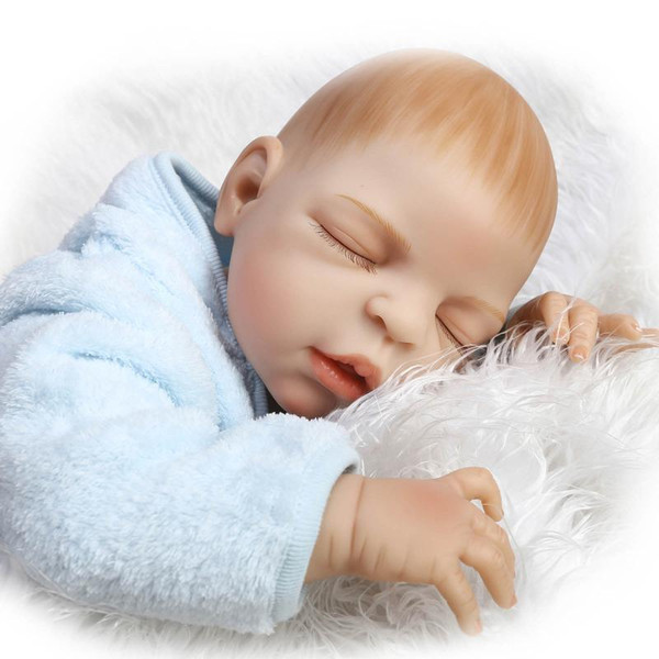 Silicone Reborn Babies Boy 23 Inch Full Silicone Vinyl Doll Realistic Newborn Baby Doll Can Lying And Sitting