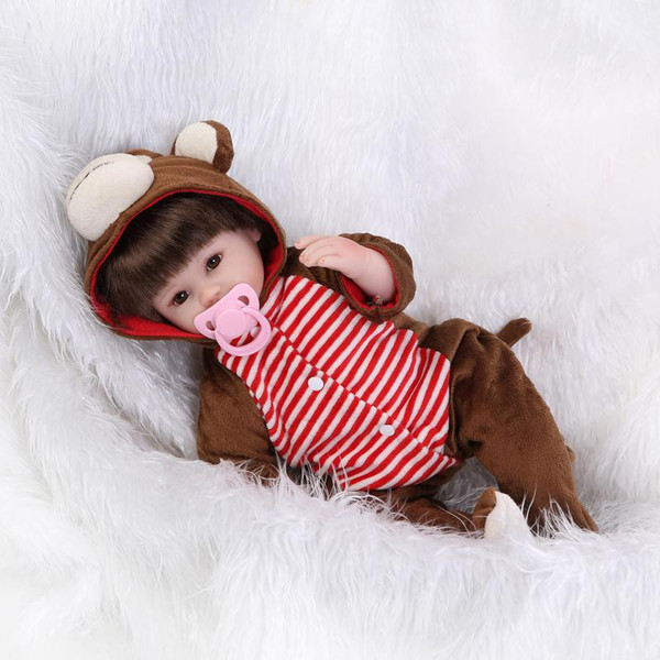 Collection 17 Inch Baby Doll Reborn Lifelike Soft Silicone Finised Boy Toy Kids birthday Christmas gift