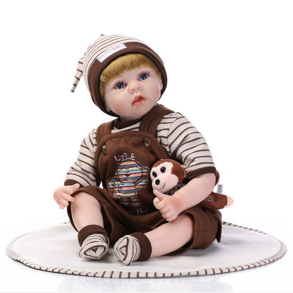 22inch 50-55CM Silicone Reborn Baby Dolls Handmade Soft Cloth Body Reborn Babies Doll Toys Play House Baby Growth Partners