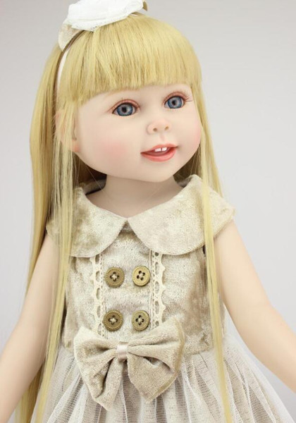 18 Inch Girl American Doll Fashion Full Body Vinyl Realistic Girl Doll Valentine's Gift for Girlfriend Kids Birthday Xmas Gift