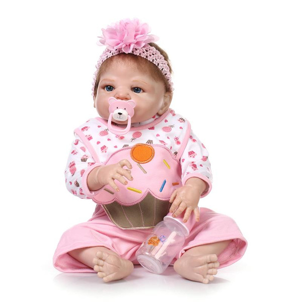 New Year Gift Full Silicone Reborn Baby Doll 23 Inch Fashion Doll Toys Girl Realistic Newborn Dolls Kids Christmas Gift