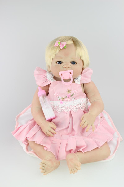 Full Silicone Vinyl 23 inch Reborn Baby Dolls Realistic Baby Doll Looking Real Princess Girl Collection Dolls