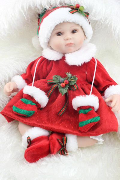 Handmade Finished Doll Reborn Babies Girl 18 Inch Silicone Soft Newborn Dolls Lifesize Girls Toys For Children Christmas Gift