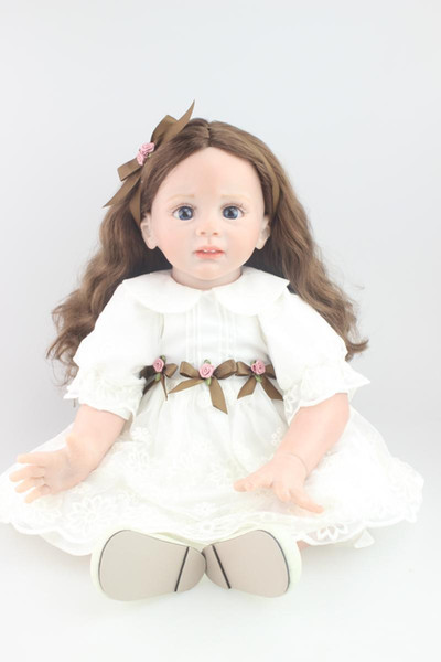 Soft 24 Inch Sitting Baby Alive Doll Silicone Reborn Baby Doll With Big Eyes Realistic Princess Girl Doll Looks Angel