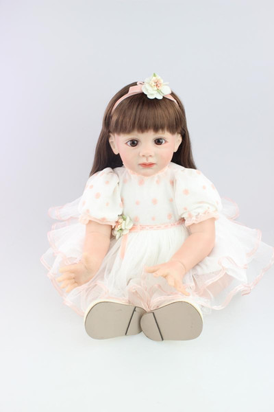 Soft Reborn Baby Girl Doll 24 Inch Handmade Real Baby Doll Silicone Collectible Doll Reborn Babies Baby Toys New Year Gift