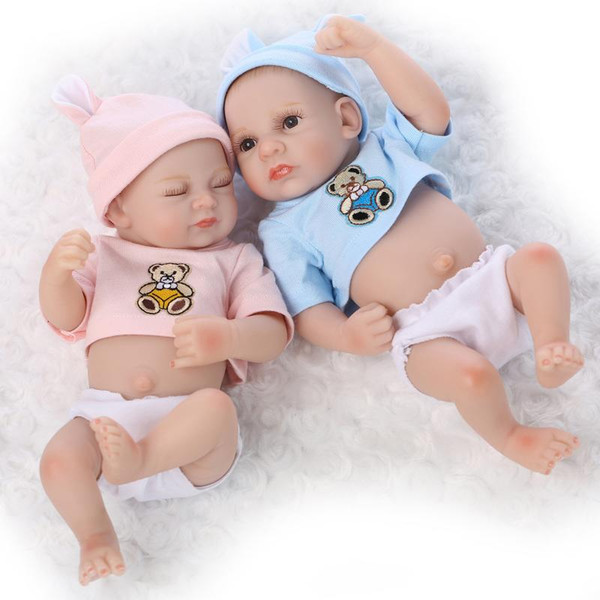 10 Inches Full Mini Vinly Reborn Baby Dolls For Sale Baby Alive Newborn Baby Dolls Handmade Lifelike Washing Doll