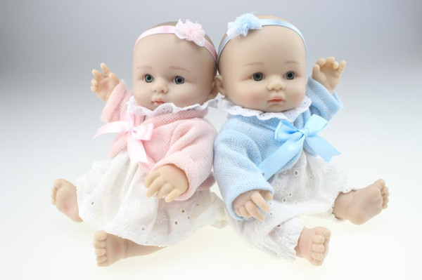 Collectible Fashion Full Silicone Reborn Baby Doll Realistic Doll Fashion Baby Mini Finished Doll for Baby Christmas and Birthday Gift