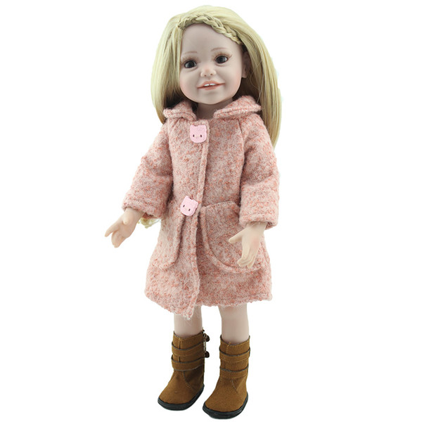 New Arrival 18inch Reborn American Girl Doll Realistic Baby Toys Made From Full Vinyl Silicone With Beautiful Clothes And Shoes