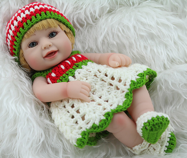 10inch Fashion Full Silicone Reborn Baby Doll Mini Realistic Fashion Doll Baby Gift for Baby Christmas and Birthday