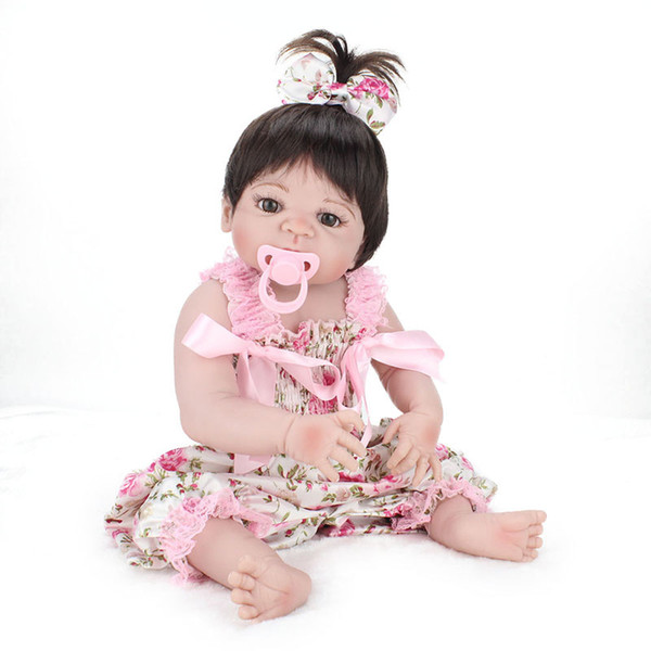 New 23 Inch/57cm Girls Gender Full Silicone Body Reborn Baby Dolls Baby-reborn Children Bebe Toys Bonecas Juguetes Brinquedos