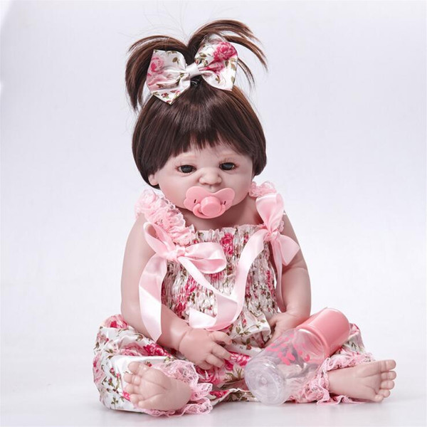 Real 57CM Full Body silicone Girl Reborn Babies Doll Bath Toy Lifelike Newborn Princess Baby Doll Bonecas Bebes Reborn