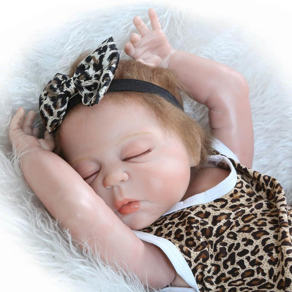 23 Inch Realistic Reborn Babies Doll Sleeping Full Body Silicone Lifelike Dolls Girl Christmas Birthday Gift