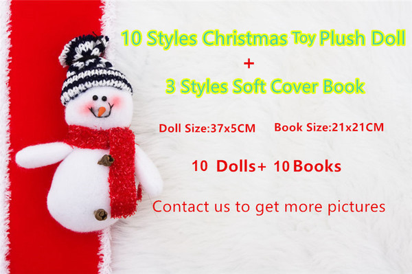 DHL 20pcs/lot:10pcs dolls and 10pcs Books soft Cover For Kids Holiday Christmas Gift The Chritmas Creativity Gift 2017 Hot