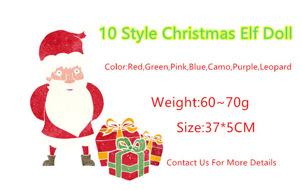 10PCS/20 PCS/30PCS Christmas Elf:10 Styles Plush Dolls A Christmas Toy Dolls Gift Green Pink Red Blue Purple Doll China post 