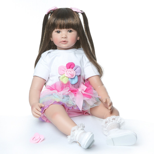 Bebe reborn high quality 60cm big size reborn toddler princess Silicone vinyl adorable Lifelike Baby Bonecas girl reborn menina