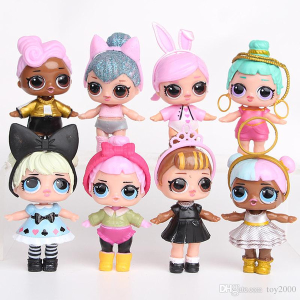 9CM LoL Dolls with feeding bottle American PVC Kawaii Children Toys Anime Action Figures Realistic Reborn Dolls for girls 8Pcs/lot kids toys