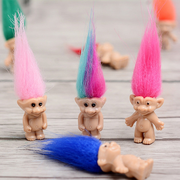 Trolls Doll Demon Elf Plastic Ugly Retro Troll Doll Family Members Daddy Mummy Baby Boy Girl Toy