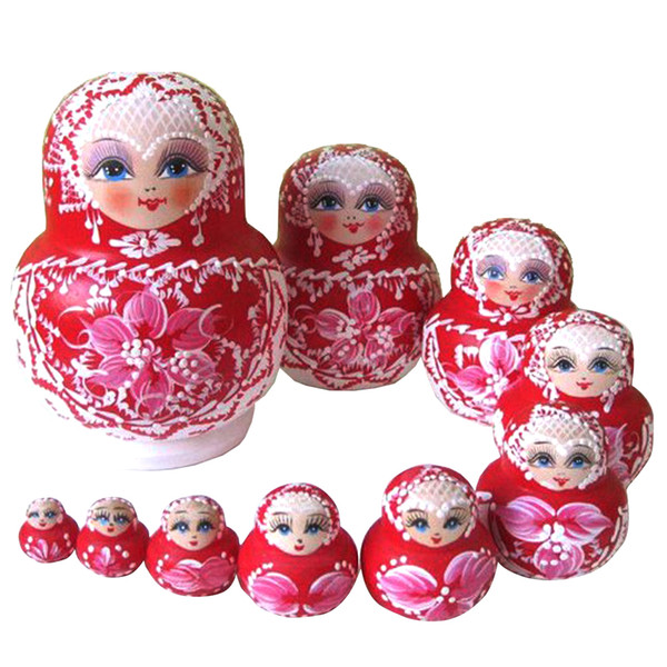 Matryoshka Russian Doll Wooden Nesting Dolls Hand Printed Set Baby Toy Home Decoration Birthday Gifts