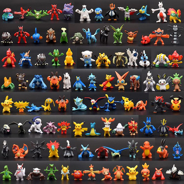 2-3CM Height 144 Pieces PVC Doll Action Figure Toys Pokemones Gifts Cute Small Anime Figure Toys For Children