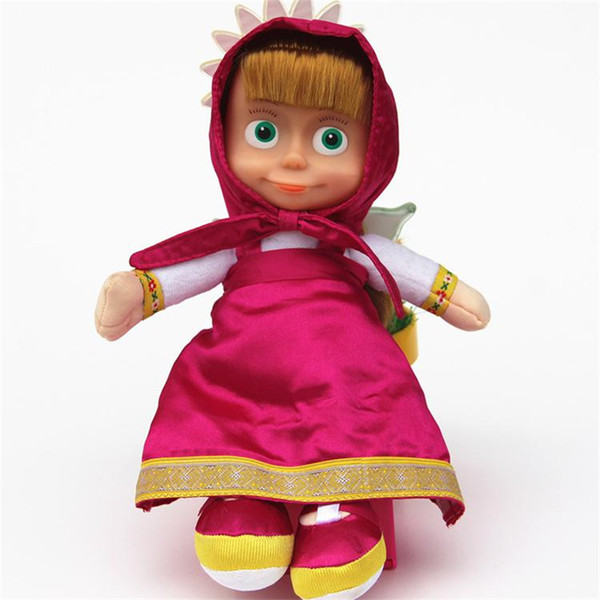 27cm Popular Masha Plush Dolls High Quality Russian Martha Marsha PP Cotton Toys Kids Briquedos Birthday Gifts Free Shipping