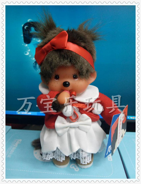 Kawaii Cute 20cm children dress up toys monchhichi monchichi plush dolls Kiki stuffed dolls valentine's gift