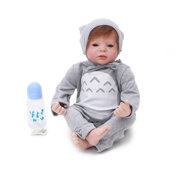 55cm Silicone Vinyl Reborn Baby Boy Doll Toys 22inch alive Toddler Babies Doll Kid Gift Present Girls bebe reborn Boneca