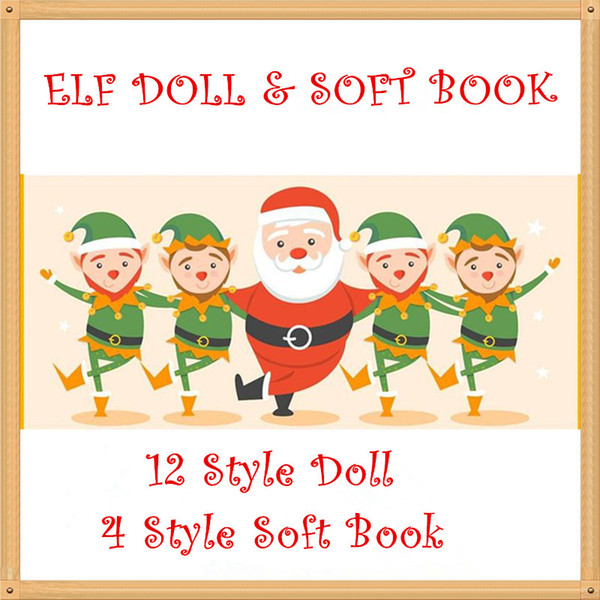 Freeship Plush ELF Dolls Red Girl & Boy Figure Christmas elves Soft Cover PET Book of Christmas Novelty Toys Xmas Gift For Kids Holiday Gift