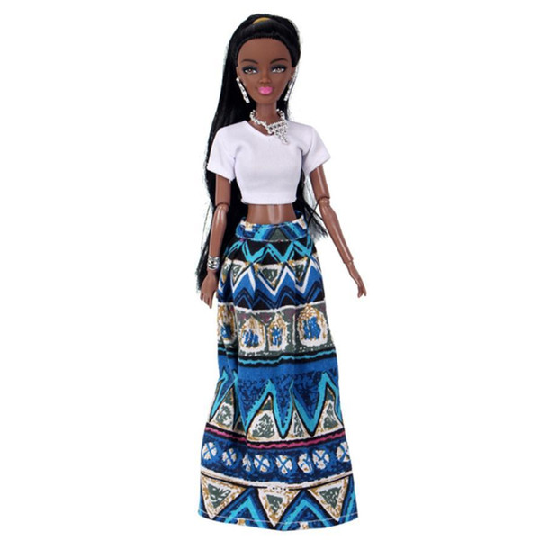 Baby Dolls For Girls Baby Movable Joint African Doll Toy Black Doll Best Gift Toy D50