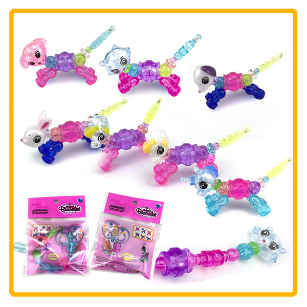 Christmas Gift Twist Petz Magic Bracelet Babies Unicorns Puppy Cat Rabbit Lion Collectible Bracelet Set for Kids