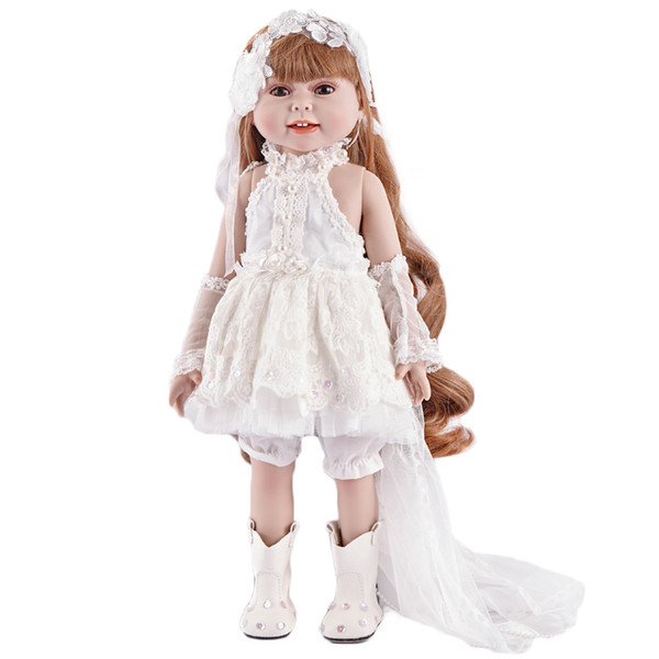 18 inch 45cm real girl doll reborn baby toys long hair princess bonecas best girls toys birthday gift