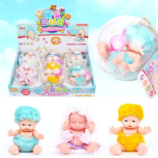 12 PCS lovely Simulation baby dolls Mini palm doll creative personality gift girl imitation baby toy ball gift AIJILE