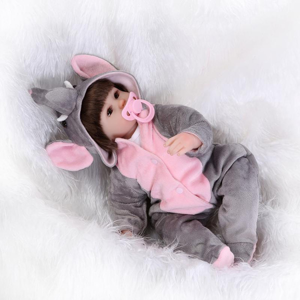 16inches 42CM silicone  Bonecas Baby Reborn realistic magnetic pacifier bebe doll for girl Gift