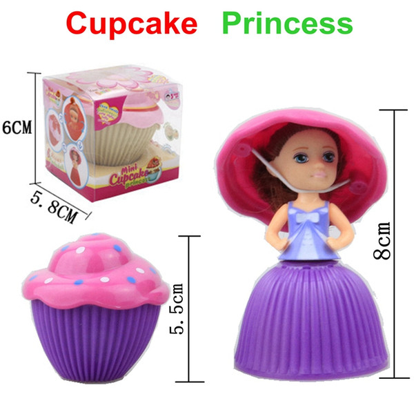 12pcs/lot Mini Magical Cupcake Princess Dolls Scented Princess Doll Reversible Cake Transform to Princess Doll With Retail Box