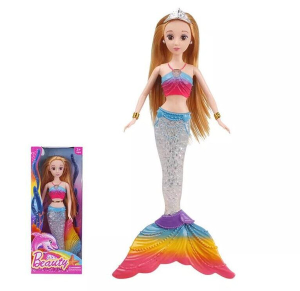 Mermaid Toy Bappene Doll Suit Colorful Lighting Music Princess Mermaid Enamel Boy Girl Gift Girls'Home Toys