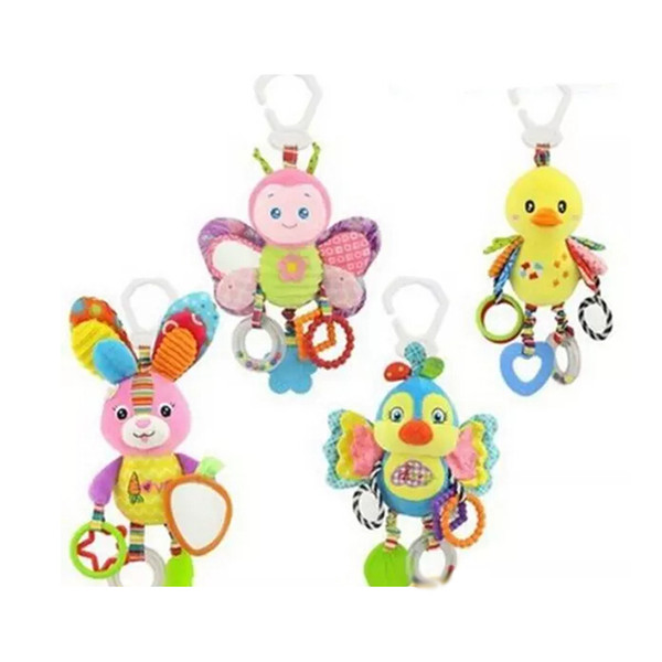 High quality Cute butterfly rabbit duck bird baby kids stroller bed around hanging bell rattle activity soft toy outer baby plush toy