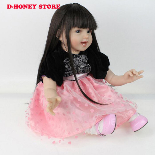 55cm Silicone Vinyl Adora Lifelike Cute Toddler Long Hair Princess Bonecas Girl Doll Gifts Bebe Reborn Menina De Silicone