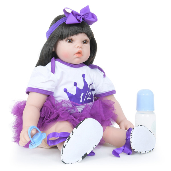 New Fashion WW - 906 Beautiful Girl Humanoid Cloth Silicone Doll Simulation Soft Toy For Children Birthday Gift