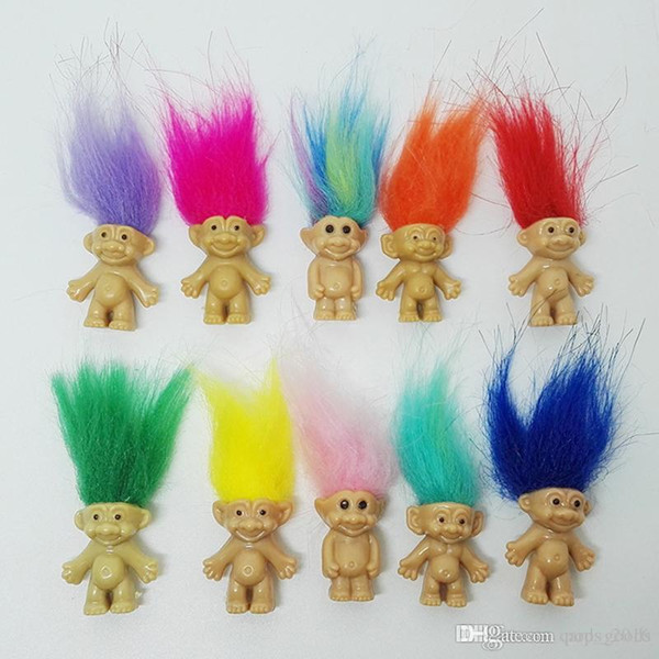 HOT Sale Colorful Hair Troll Doll Family Members Dad Mum Baby Boy Girl Dam Trolls Toy Gift Happy Love Family