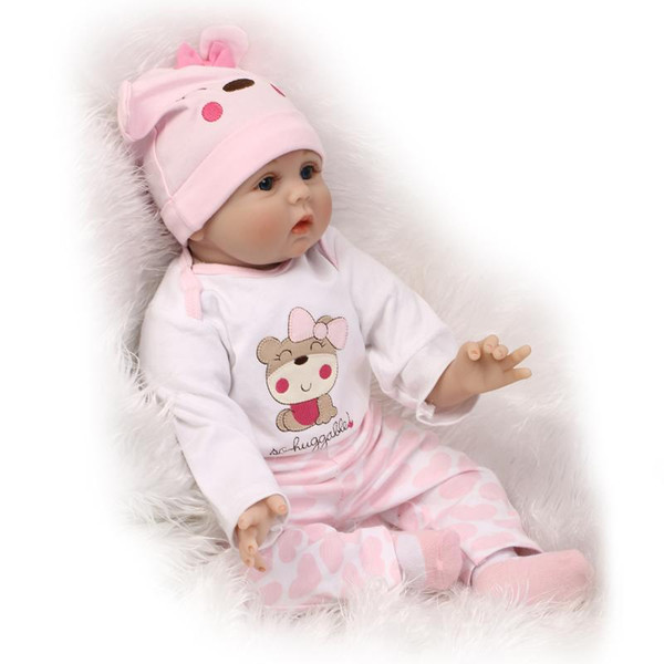 55cm Soft Body Silicone Reborn Baby Doll Toy For Girls NewBorn Girl Baby Birthday Gift To Child Bedtime Early Education Toy