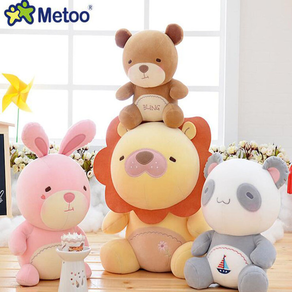 Metoo Cute Original Plush Stuffed Toys Soft Animal Lion Rabbit Bear Panda Dolls for Kids Girls Brinquedo Christmas Gifts