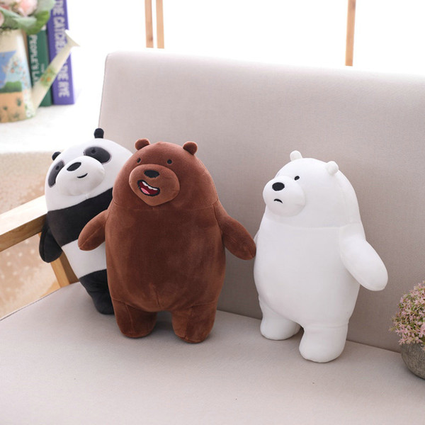 Kawaii We Bare Bears Plush Toy Cartoon Bear Stuffed Grizzly Gray Bear White Bear Panda Doll Kids girls Love Birthday Gift