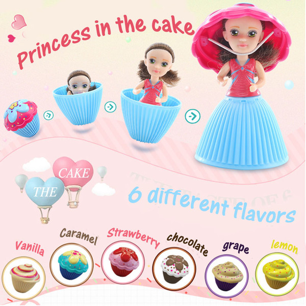 Cupcake Scented Princess Doll Reversible Cake 12 Roles Debbie Lisa Etude Britney Kaelyn Jennie with 6 Flavors Magic Toys for Girls oth262