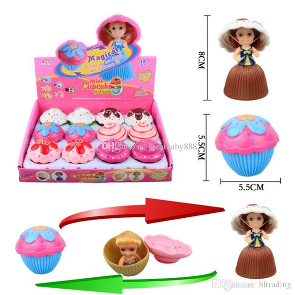 Cupcake Scented Princess Doll Reversible Cake Princess with 6 Flavors Magic Toys for Girls C3254
