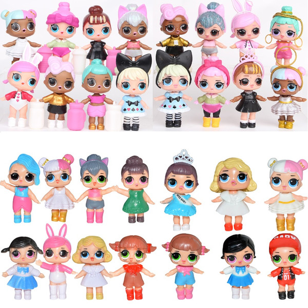 7-9CM LoL Doll with feeding bottle American PVC Kawaii Children Toys Anime Action Figures Realistic Reborn Dolls for girls 6-8Pcs/SET