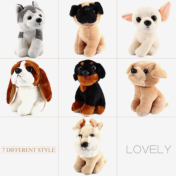 7 Inch Cute Dog Plush Doll Stuffed Soft Animal Toy Husky Pug Dog Stuffed Animals Plush Toy Soft Dolls Children Christmas Gift