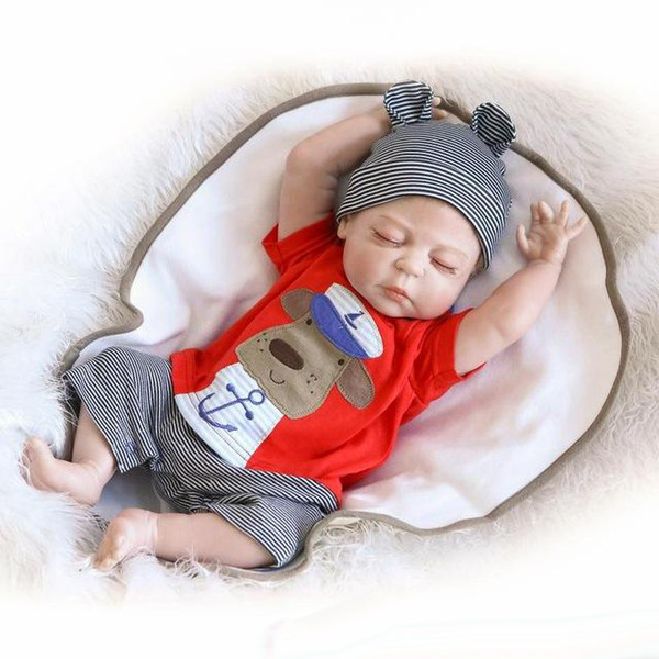 23 Inch/57cm Full silicone body reborn babies boy Sleeping dolls Girls Bath Lifelike Real Vinyl Bebe Brinquedos Reborn Bonecas